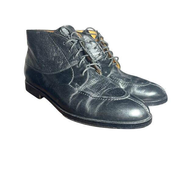 Mezlan Berlin Black Leather Lace Up Boots - Size 9 W - Picture 2 of 14